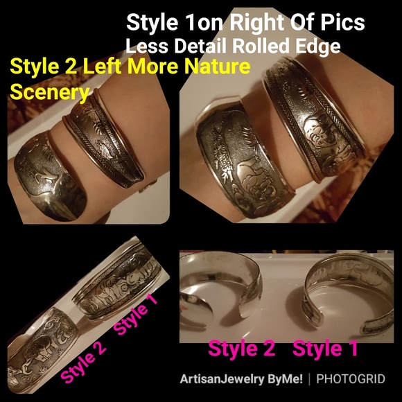 Kissing Elephants Style # 2 Cuff & Ring Set - Picture 4 of 5